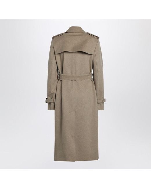 Burberry Natural Beige Mélange Double-breasted Coat