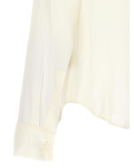 Michael Kors White Pussy Bow Blouse Shirt, Blouse