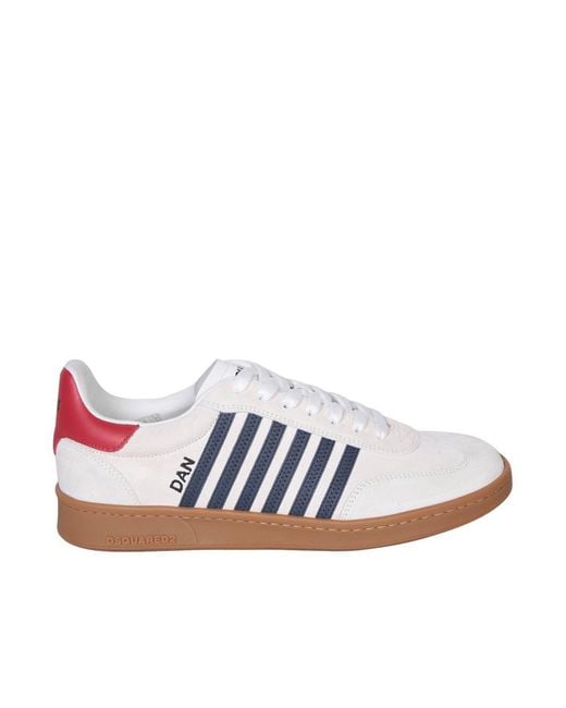 DSquared² White Leather Boxer Sneakers for men