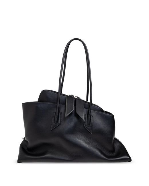 The Attico Black Medium La Passeggiata Shoulder Bag