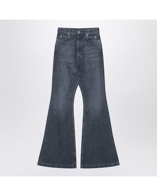 Rick Owens Blue Washed Flared Jeans for men