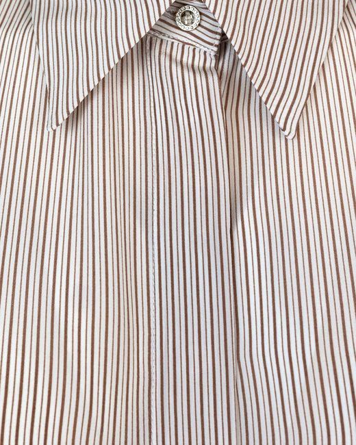 Max Mara Studio Gray Striped Long-sleeved Shirt
