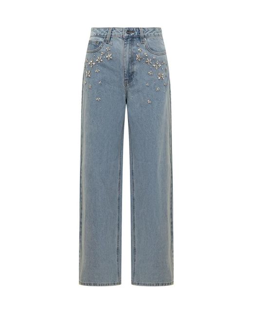 Self-Portrait Blue Embellished Jeans