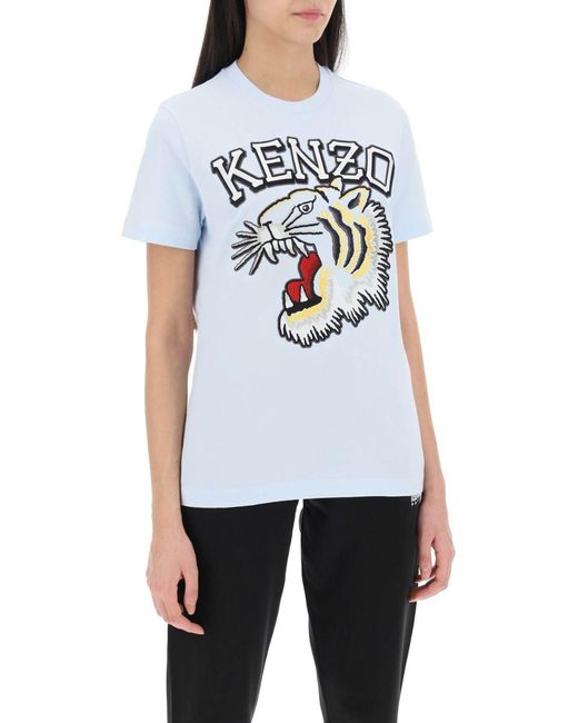KENZO White Tiger Varsity Crew Neck T Shirt