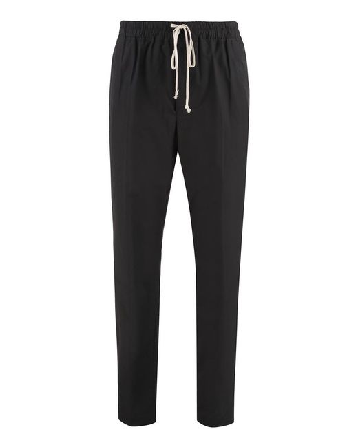 Rick Owens Black Cotton Trousers for men