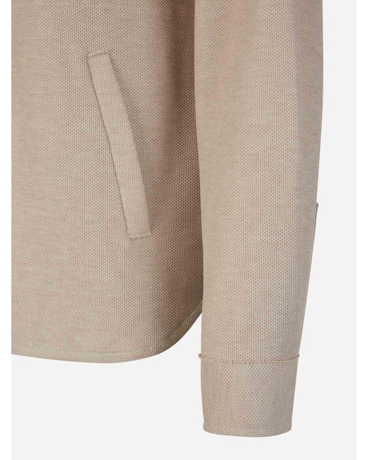 Harris Wharf London Natural Pockets Cotton Overshirt for men