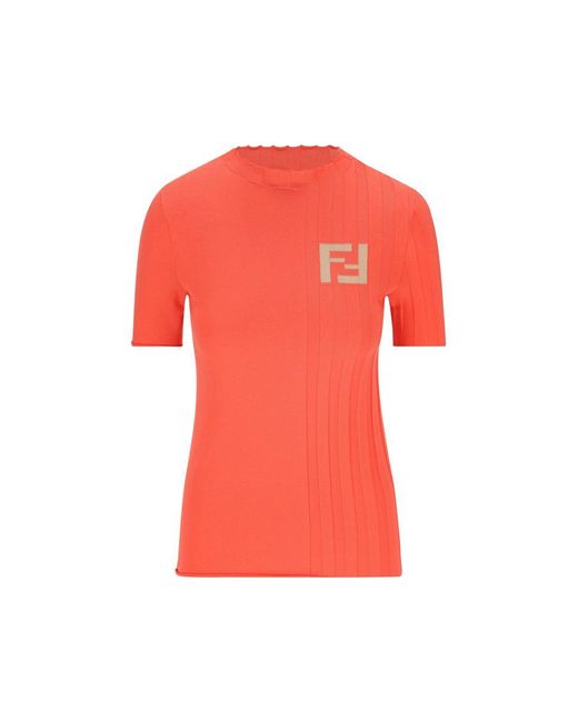 Fendi Red T-Shirts And Polos