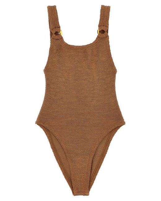 Hunza G Brown Domino Swim Beachwear