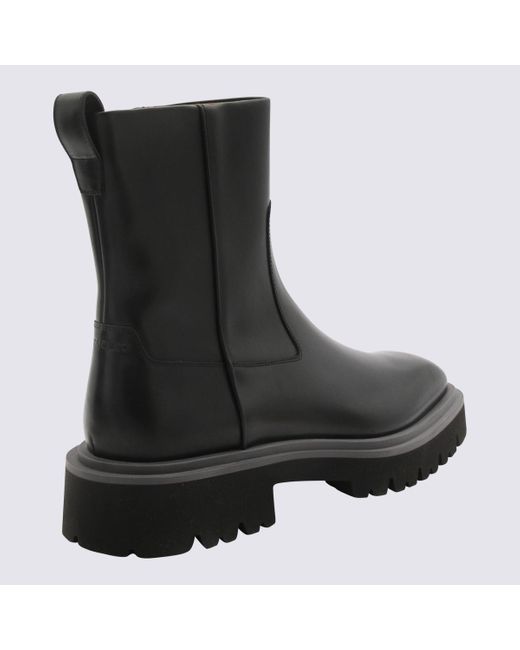 Ferragamo Black Leather Boots for men