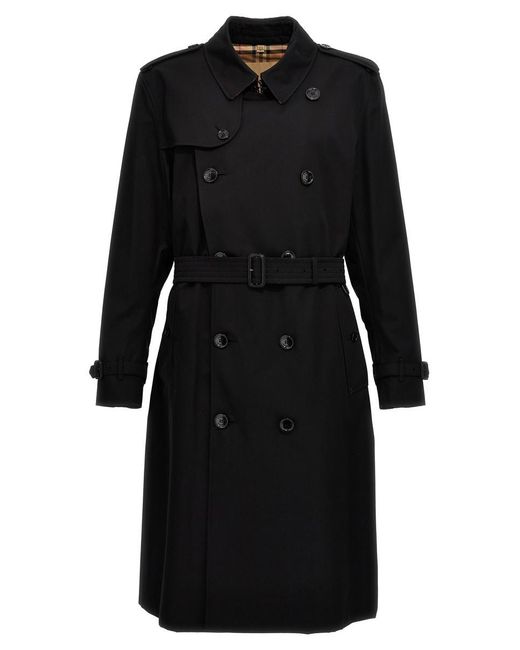 Burberry Black Heritage Kensington Coats, Trench Coats for men