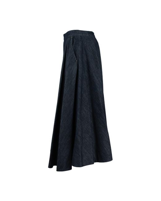 Max Mara Blue Denim Flared Skirt
