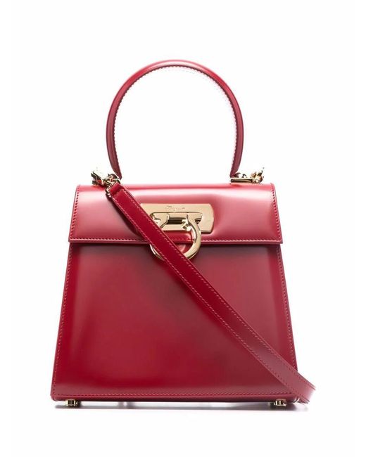 Ferragamo Red Top Handle S Creation Bags