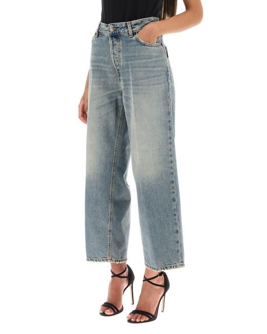 Haikure Blue 'betty' Cropped Jeans With Straight Leg