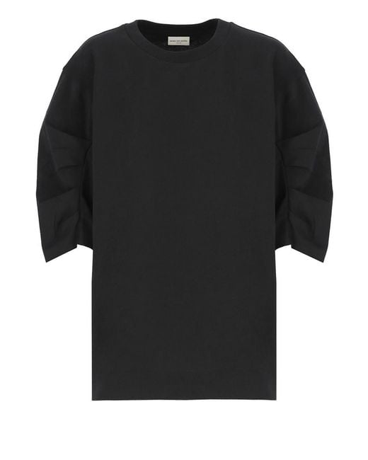 Dries Van Noten Black T-Shirts And Polos
