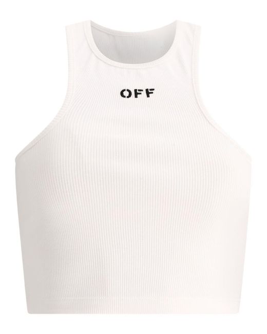 Off-White c/o Virgil Abloh White Off- "Off Stamp" Ribbed Tank Top