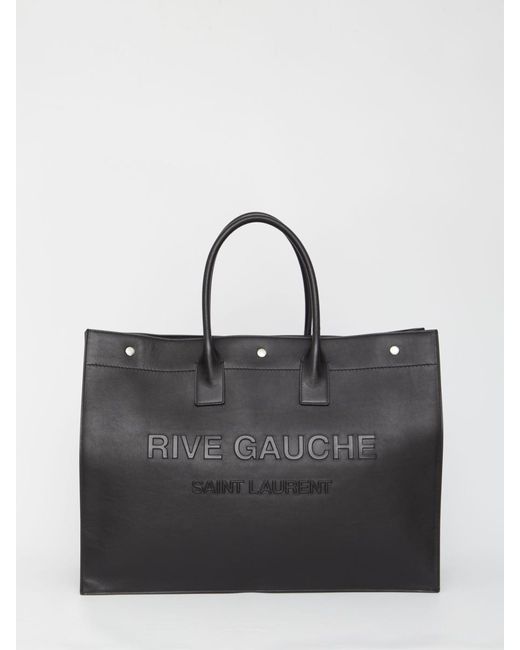 Saint Laurent Black Large Rive Gauche Tote Bag