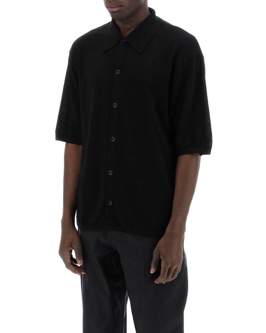 Lemaire Black Short-Sleeved Knit Shirt For for men