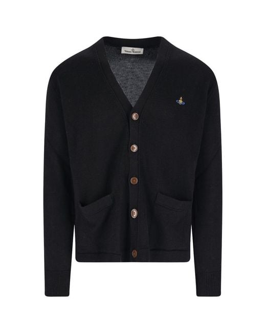 Vivienne Westwood Black Orb Cardigan for men