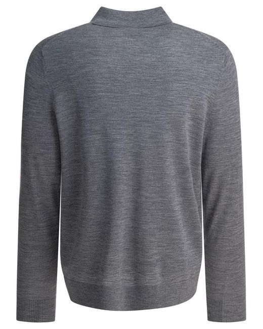 Vince Gray Merino Wool Polo Shirt for men