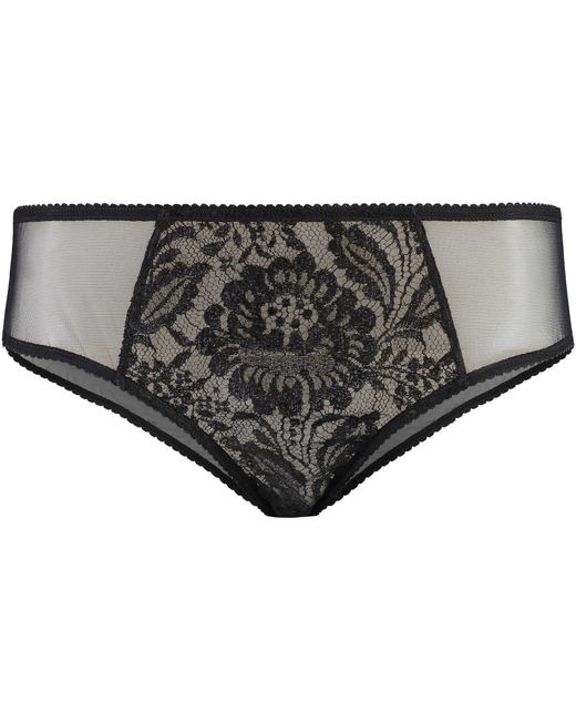 Dolce & Gabbana Gray Lace And Tulle Panties