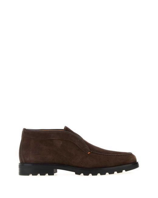Santoni Brown Moccasters for men