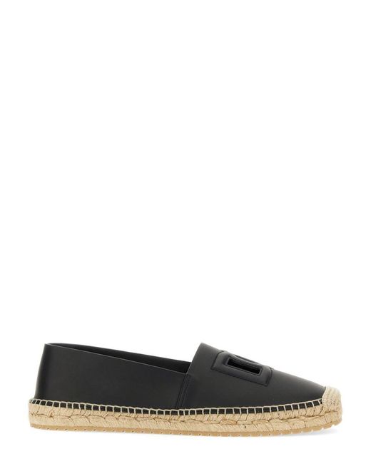 Dolce & Gabbana Black Espadrille With Logo for men