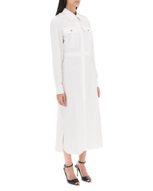 Alexander McQueen White Shirt Dress In Poplin