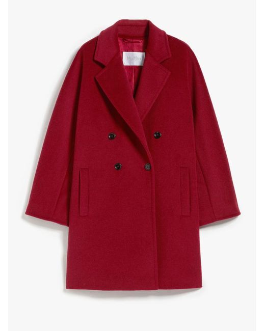 Max Mara Red Addurre 101801 Short Icon Coat In Wool And Cashmere