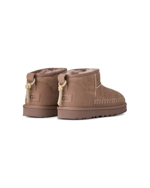 Ugg Brown "Classic Ultra Mini Biarritz" Ankle Boots