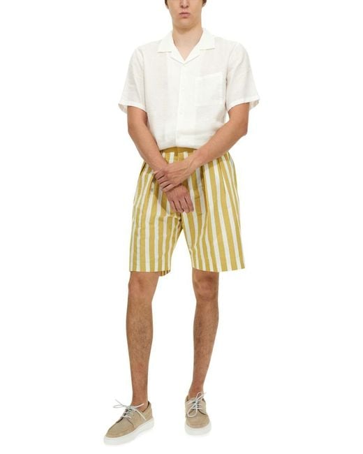 Paul Smith Yellow Deckchair Stripe Bermuda Shorts for men