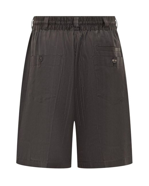 Y-3 Gray Shorts With Logo