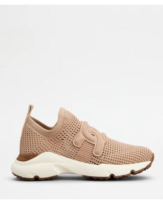 Tod's Natural Comfortable Rubber And Fabric Sneakers