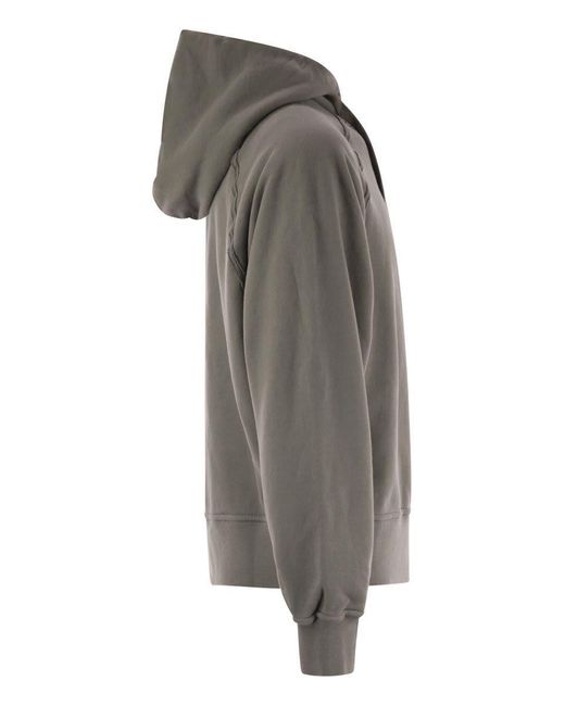 Stone Island Gray Oversized Hoodie With Raglan Sleeves for men