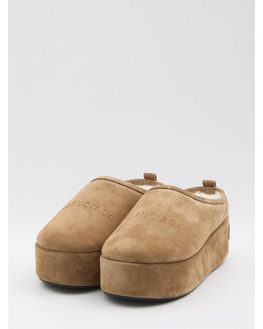 Balenciaga Brown Alaska Soft Platform Sabots