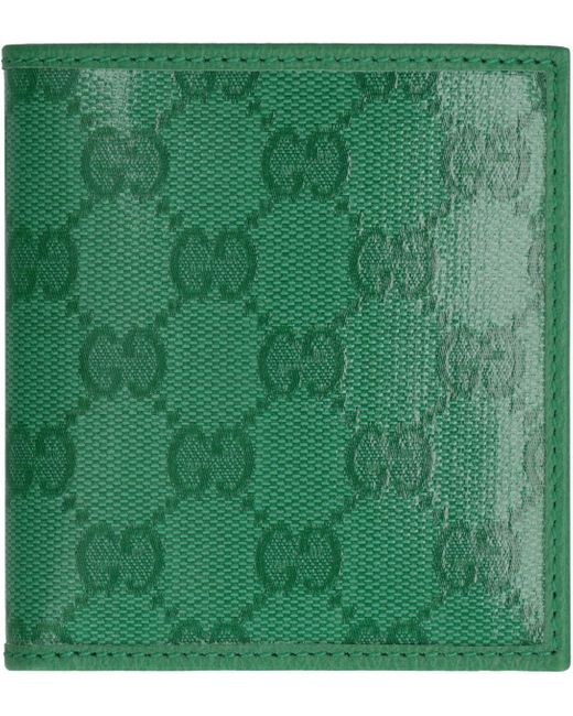 Gucci Green Fabric Bi-fold Wallet for men