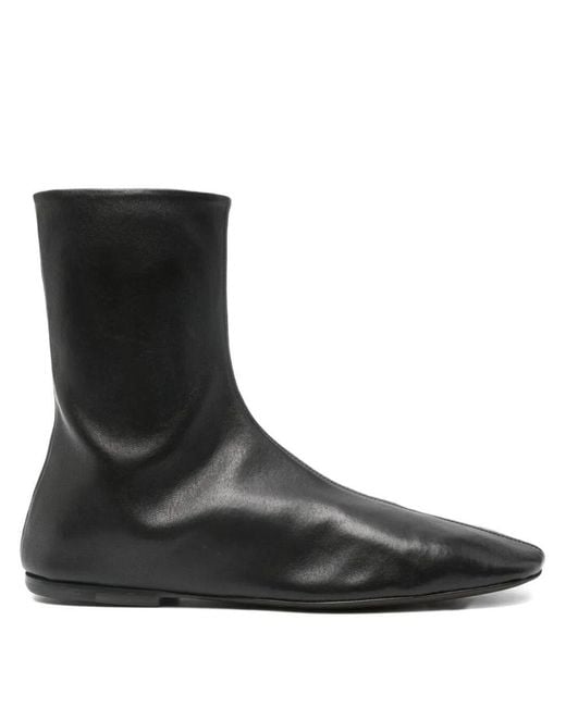 Dries Van Noten Black Leather Sock Booties Shoes