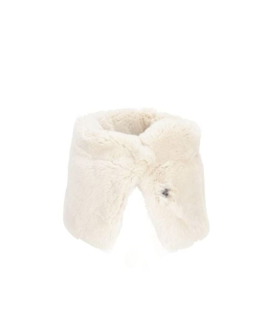 Antipast White Fur Muffler Ivory