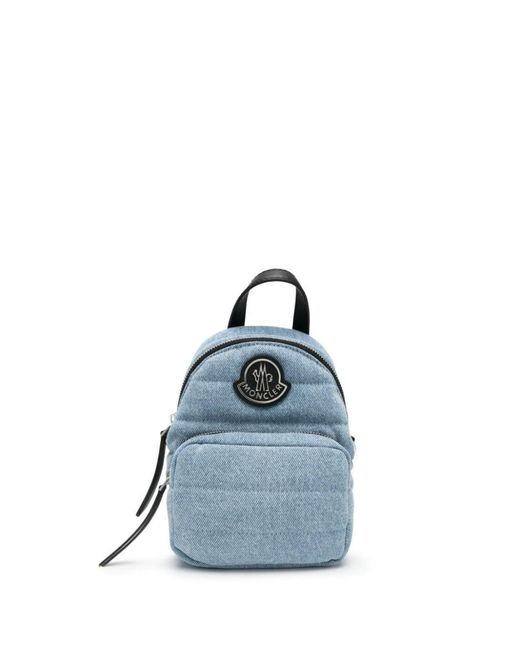 Moncler Blue Quilted Cotton Kilia Backpack With Logo