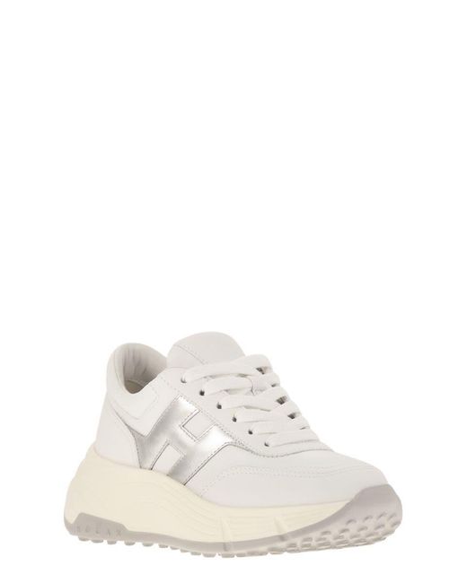 Hogan White Hi-Fi Trainers With Side H