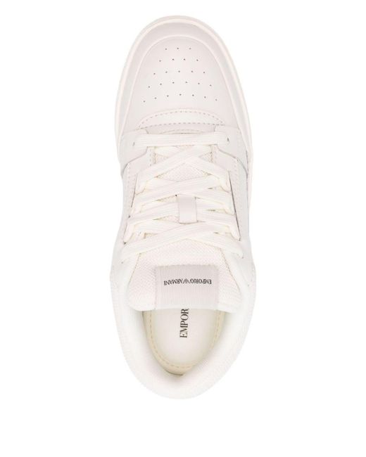Emporio Armani White Leather Sneakers