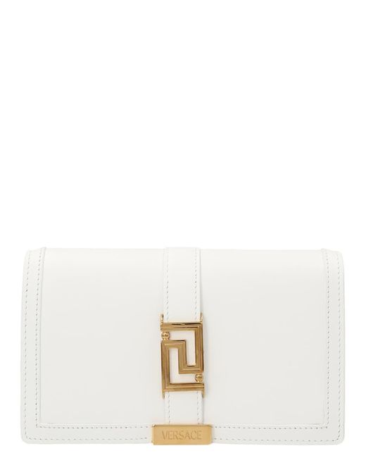 Versace White 'greca Goddess' Clutch Bag