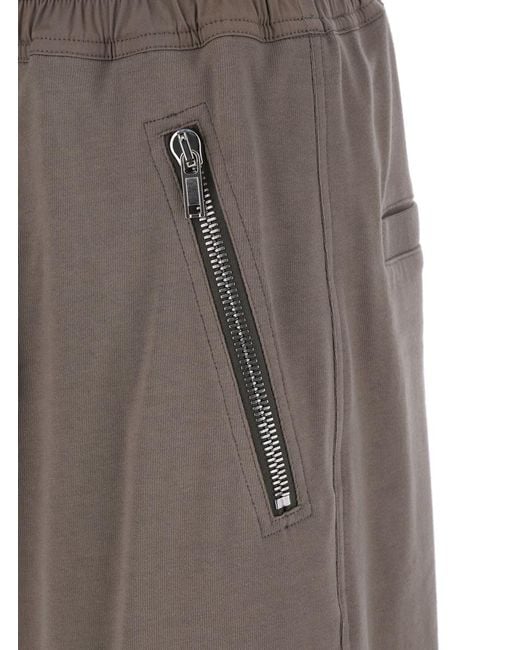 Rick Owens Gray 'Tecuatl' Pants With Elastic Waist With Drawstring And Zip for men