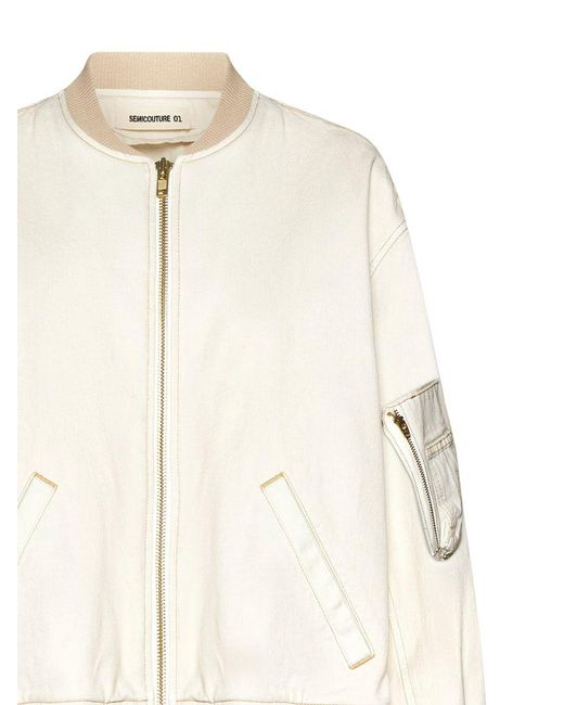 Semicouture Natural Rosalind Cotton Bomber Jacket