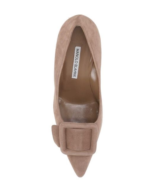 Manolo Blahnik Brown Maysale Pumps