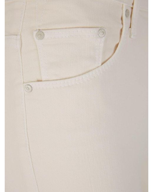 Mother White Cotton Flare Jeans