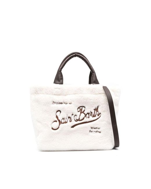 MC2 Saint Barth Vanity tote bag with patch for women White/Multicolor
