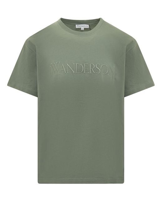 J.W. Anderson Green T-shirt With Embroidered Logo for men