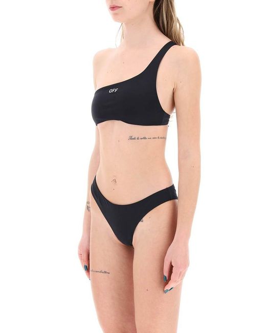 Off-White c/o Virgil Abloh Black Embroidered Logo Bikini Set With