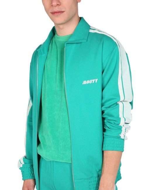 MOUTY Blue Logo Embroidery Sweatshirt for men