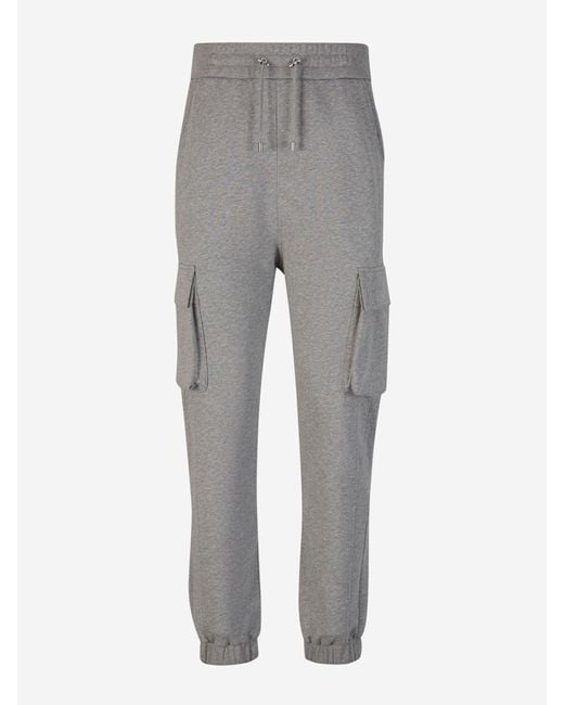 Balmain Gray Cargo Jogger Trousers for men